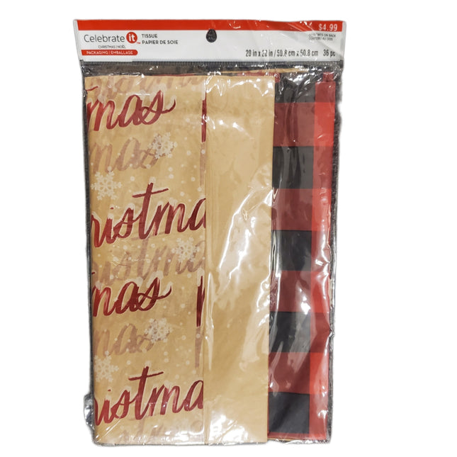 Celebrate It Gift Wrapping Tissue Paper 20x20  36-pc Merry Christmas