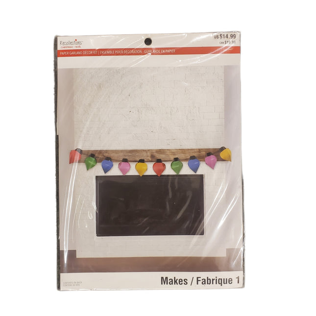 Paper Garland Decor Kit Christmas Lights 6ft