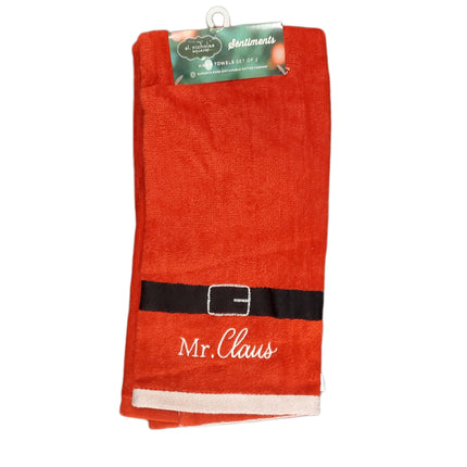Mr. & Mrs. Claus Quality Hand Towels, Set of 2, st. nicholas square
