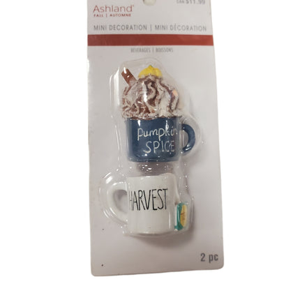 Ashland Fall Mini Decoration Mugs 2-pc Pumpkin Spice & Harvest Tea