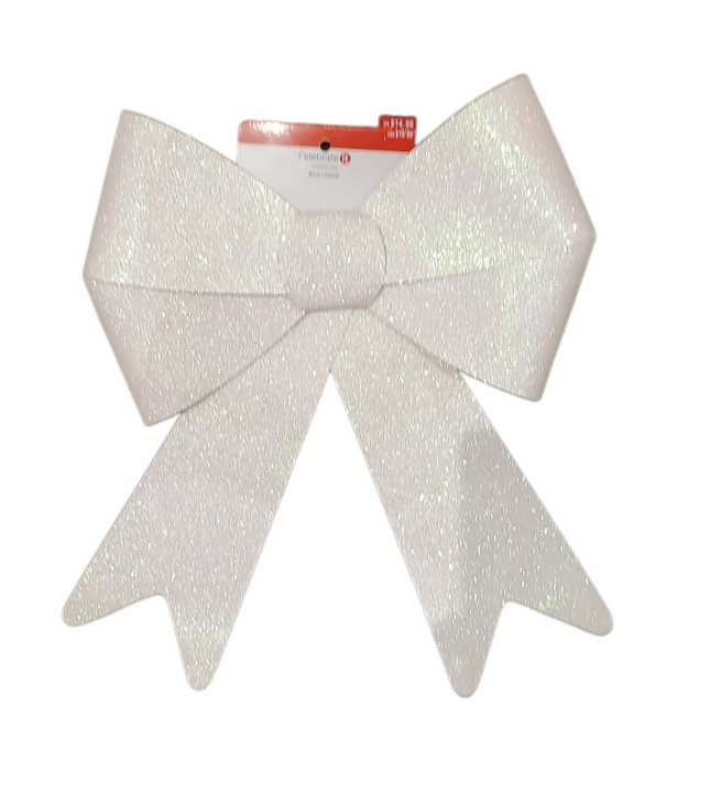 Black White Buffalo Plaid Christmas Bow 11" x 22"