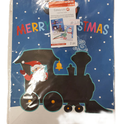Christmas Scratch & Color Craft Bags, 2-Pack