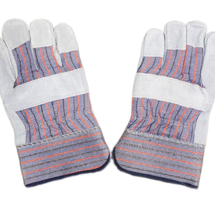 WORK GLOVES MENS LARGE 3 PAIR PROJECT SOURCE Leather Palm Safety Split Cowhide, Welding Cuff