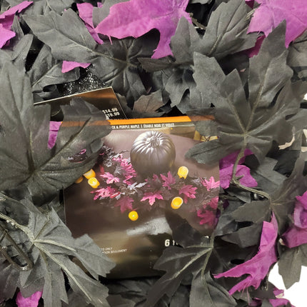 Black & Purple Maple Leaf Chain Garland - 6ft