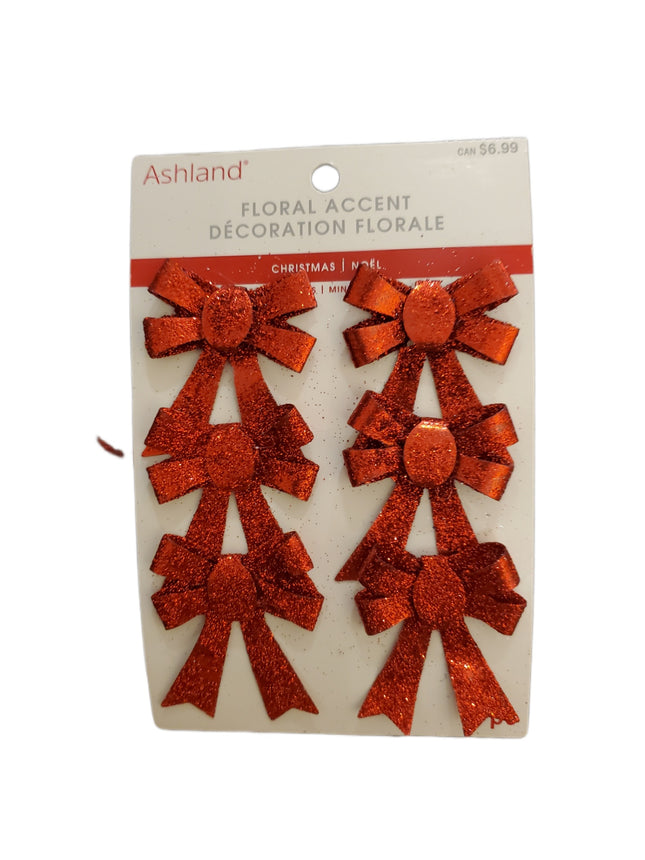 Ashland Christmas Floral Accent Bows, 6-Pack