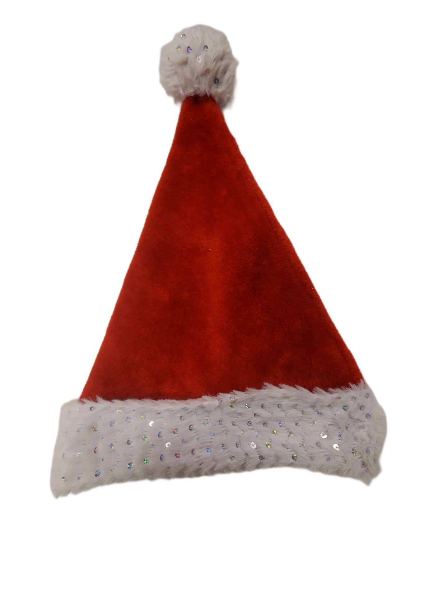 Santa Hat Red with Sparkles on the White Trim