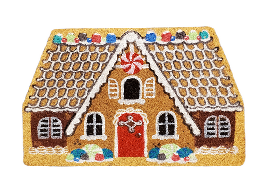 ASHLAND OUTDOOR, WELCOME MAT 18 X 28 CHRISTMAS GINGER BREAD HOUSE