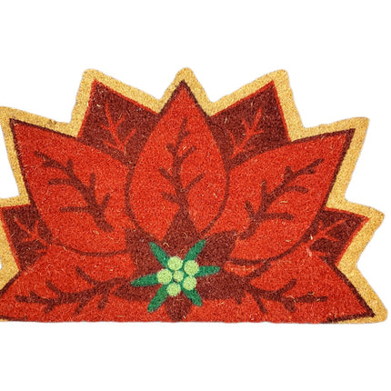 Poinsettia Welcome Mat 17.5x28.5 - Outdoor Decor