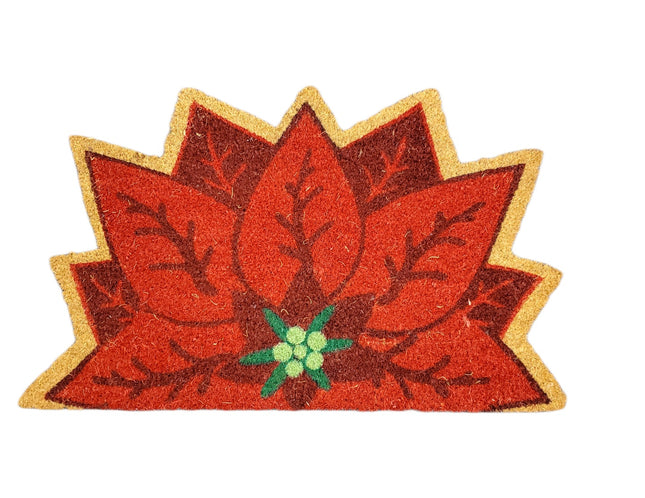 Poinsettia Welcome Mat 17.5x28.5 - Outdoor Decor