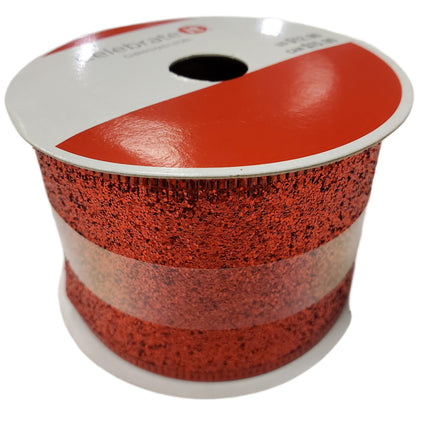 Red Glitter Christmas Ribbon by Celebrate It