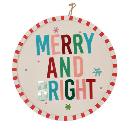 14" Ashland Round Christmas Wall Decor Sign