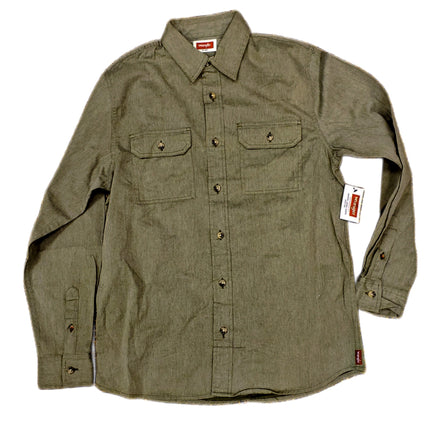 MEN'S WRANGLER LONG SLEEVE TWILL/DENIM FLEX SOFT SHIRT SMALL