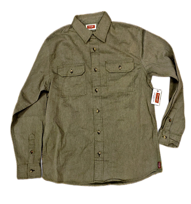 MEN'S WRANGLER LONG SLEEVE TWILL/DENIM FLEX SOFT SHIRT SMALL