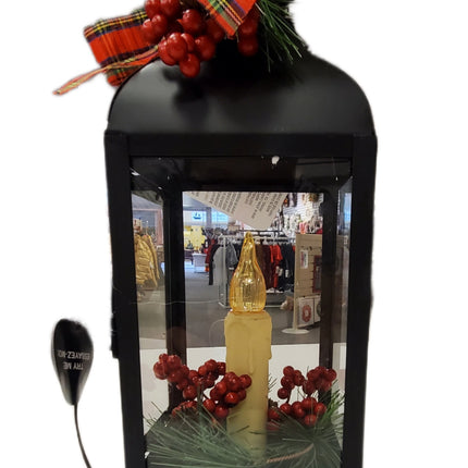 Ashland Black Light-Up Christmas Lantern