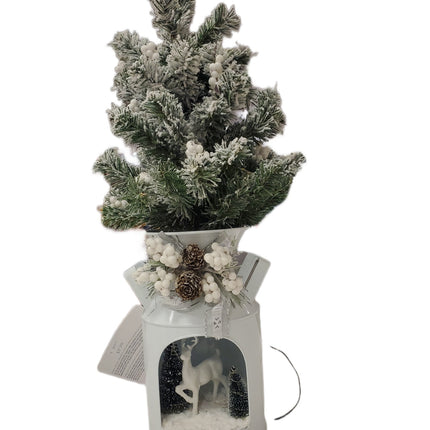 Ashland 19" Light-Up Tabletop Deer with Flocked Pine