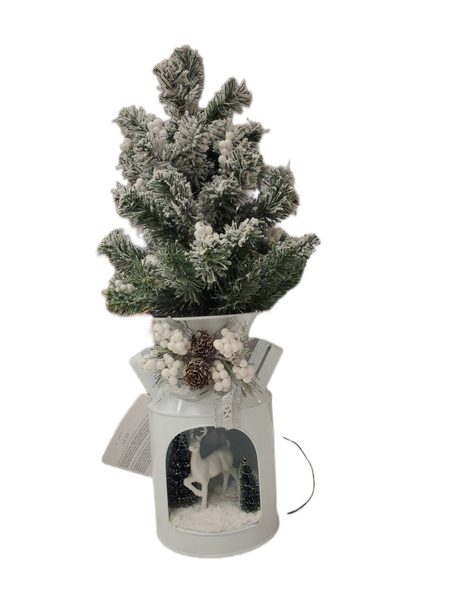 Ashland 19" Light-Up Tabletop Deer with Flocked Pine