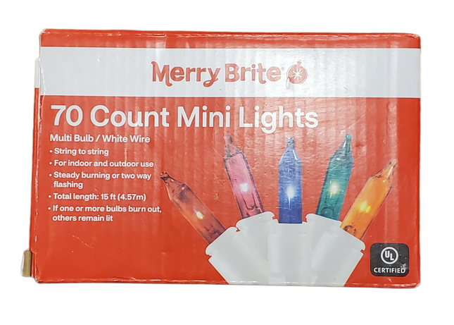 70 Mini White Wire Christmas Lights, Indoor/Outdoor 14ft