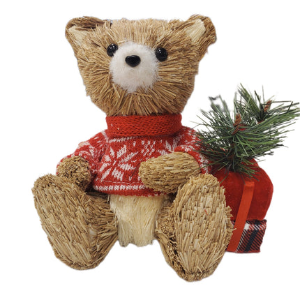 Christmas Sitting Bear Decor with Gifts 6x5x5"