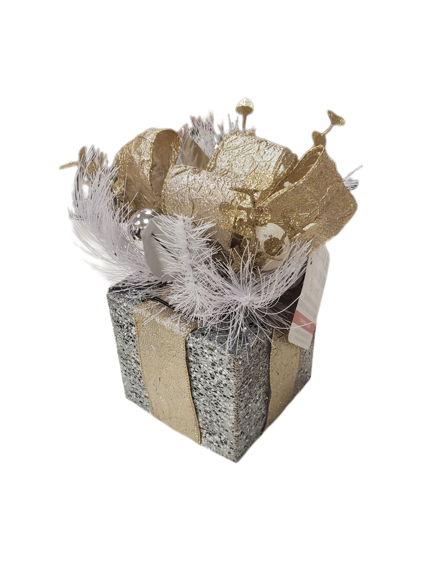 Ashland Silver and Gold Decorated Tissue Box Cover Square