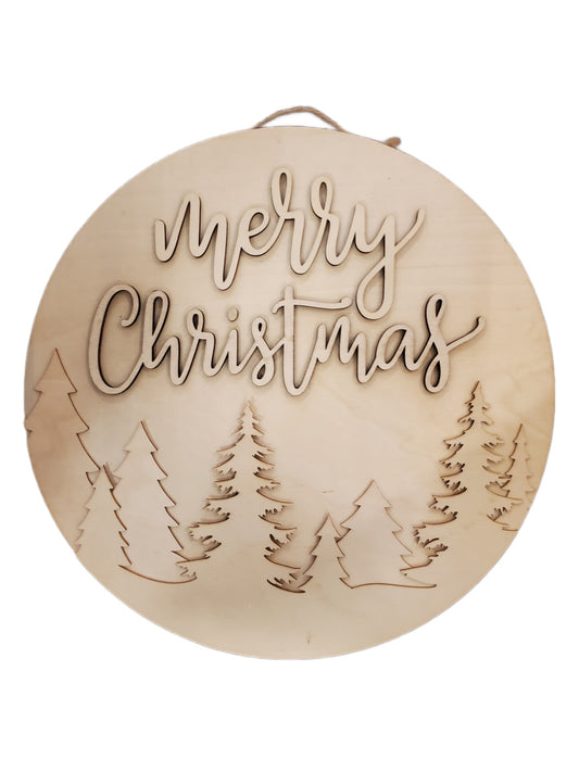 MAKE MARKET MERRY CHRISTMAS DIY WALL PLAQUE 16 in ROUND