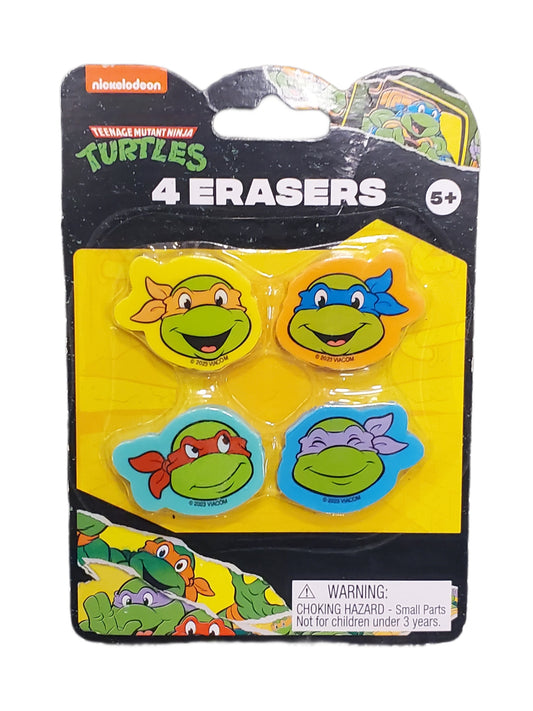 NICKELODEON TEENAGE MUTANT NINJA TURTLES ERASERS 4-pc