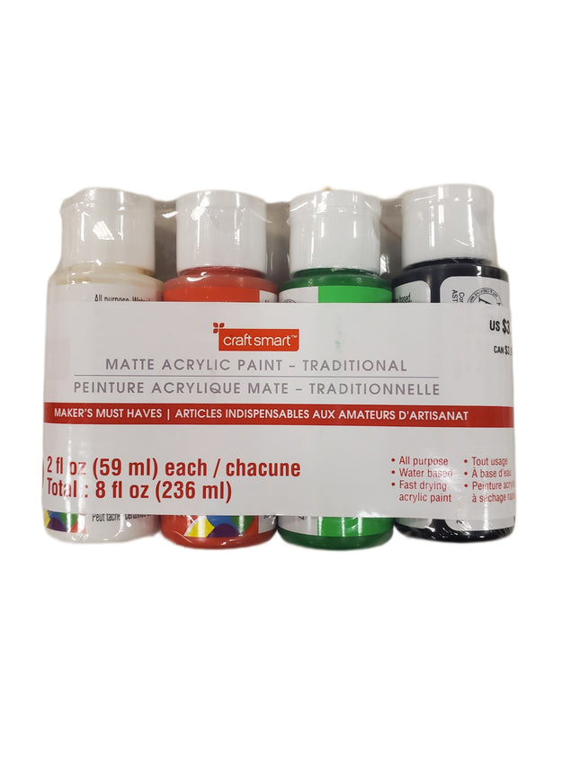 Craft Smart Christmas Acrylic Paint, 4x2oz Bottles