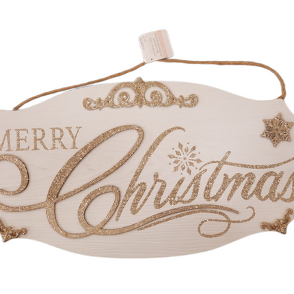 24x10 Ashland Christmas Wall Sign, Gold Lettering