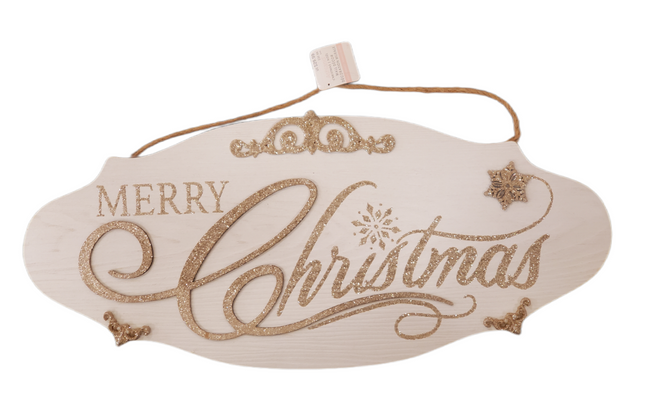 24x10 Ashland Christmas Wall Sign, Gold Lettering