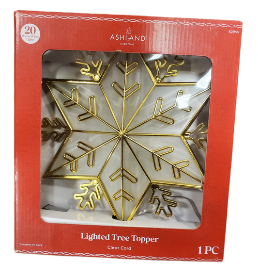 ASHLAND LIGHTED TREE TOPPER 20 WARM WHITE LIGHTS