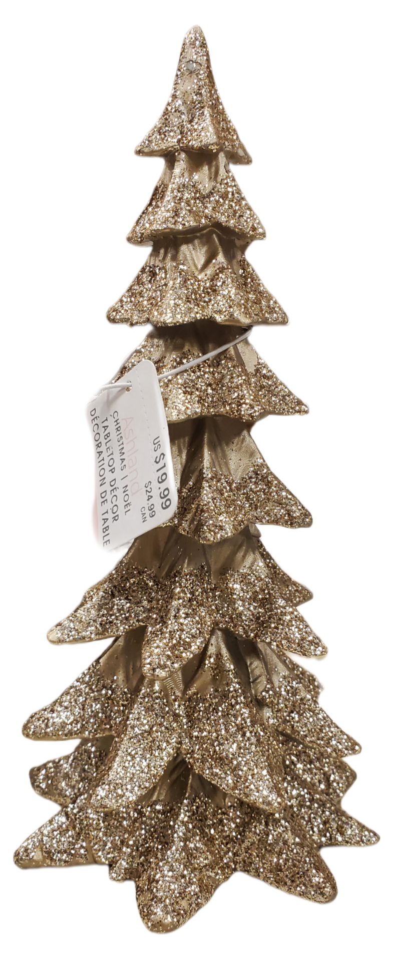 GOLD GLITTER CHRISTMAS TREE TABLETOP DECOR