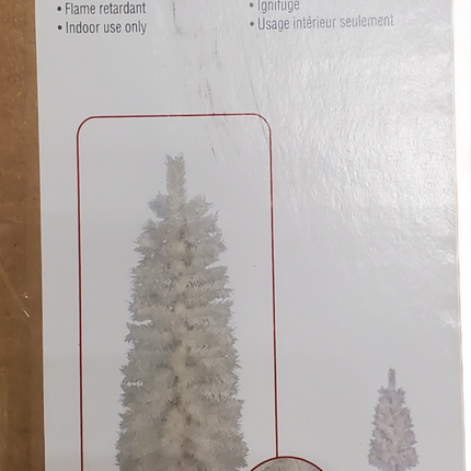 4ft White Artificial Christmas Pencil Tree