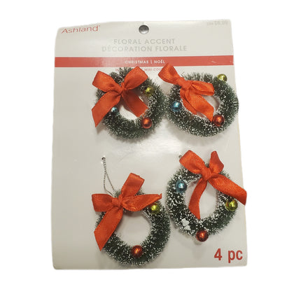 Ashland Floral 4 Mini Christmas Wreaths Set