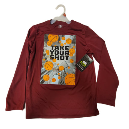 Boys' Long Sleeve Basketball Tee XL Husky 14-16
