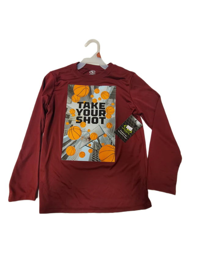 Boys' Long Sleeve Basketball Tee XL Husky 14-16
