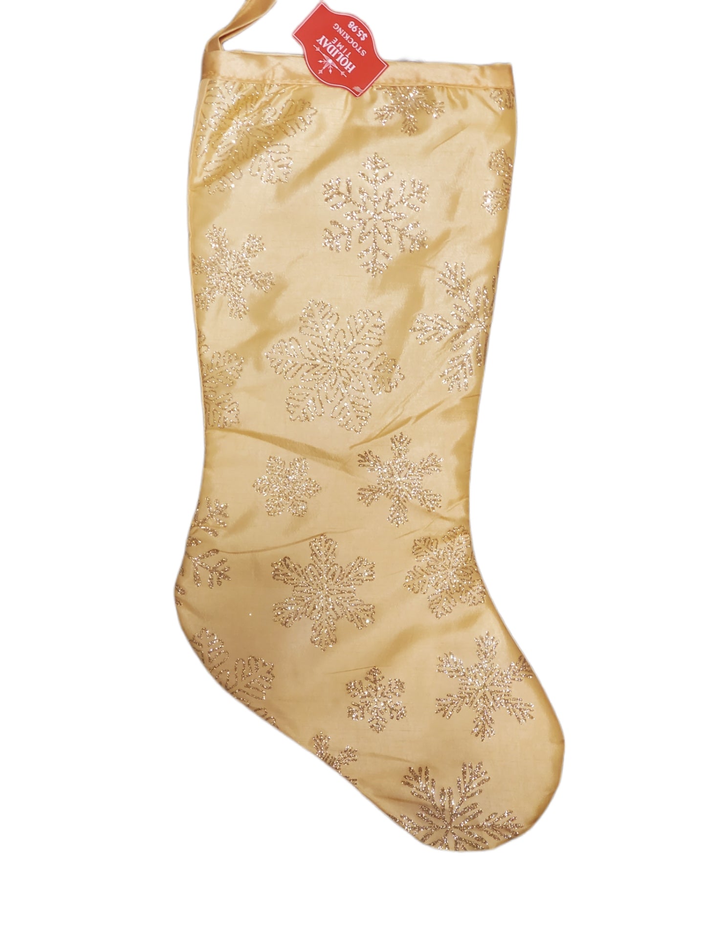 Holiday Time Glitter Snowflakes - Christmas Stocking - 20"