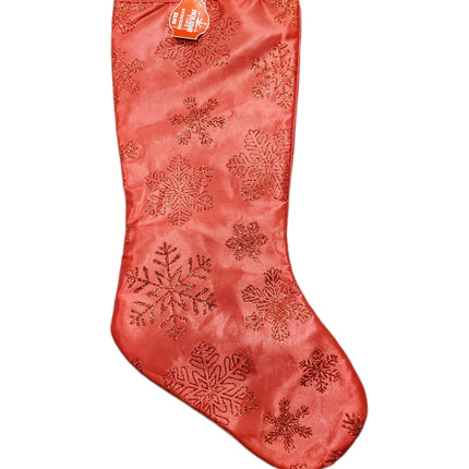 Holiday Time Glitter Snowflakes - Christmas Stocking - 20"