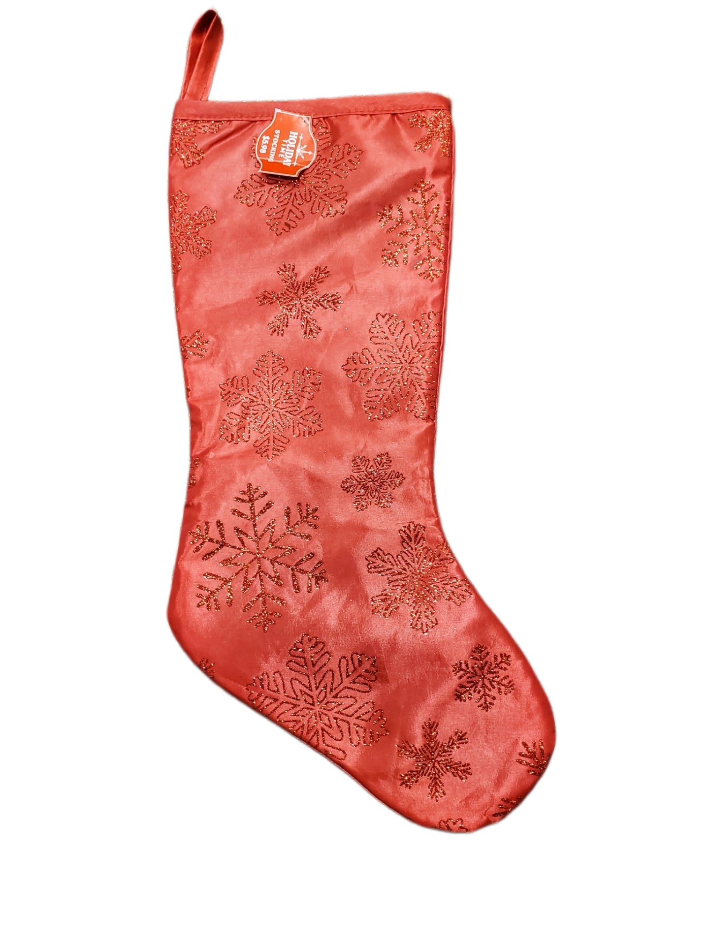 Holiday Time Glitter Snowflakes - Christmas Stocking - 20"