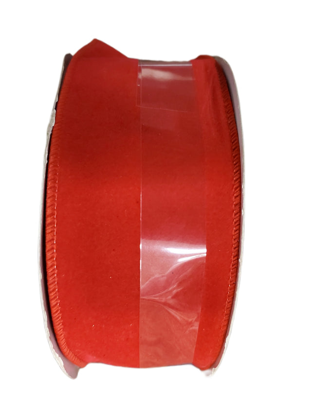 Jumbo Red Velvet Wired Ribbon - 2.5 in x 90 ft Roll