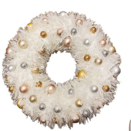 White Tinsel Christmas Wreath by Ashland