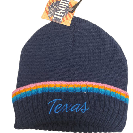 HOME FREE TEXAS BEANIE WOMANS TONAL STATE STRIPE BLUE