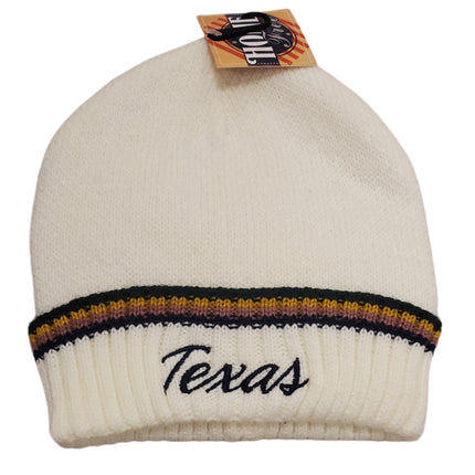 HOME FREE TEXAS BEANIE WOMANS TONAL STATE STRIPE CREAM