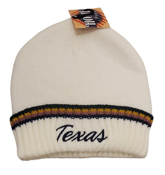 HOME FREE TEXAS BEANIE WOMANS TONAL STATE STRIPE CREAM