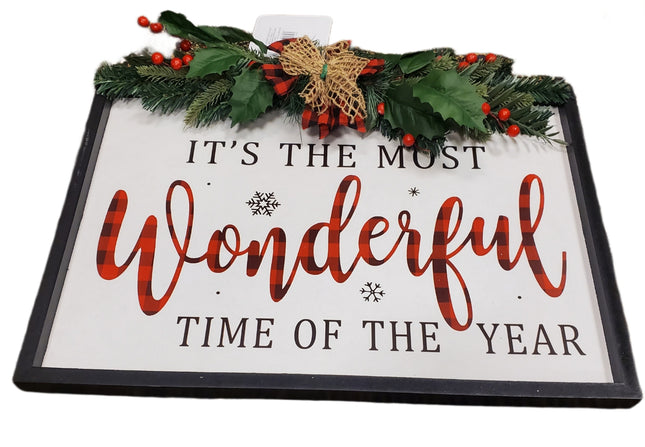 Premium Ashland Christmas Floral Wall Decor 16x22.5"