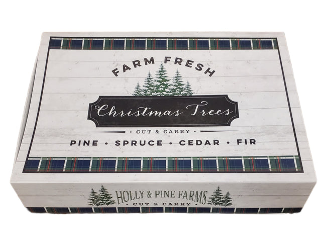 Ashland Holly & Pine Christmas Decorative Box 17x11.5x5"