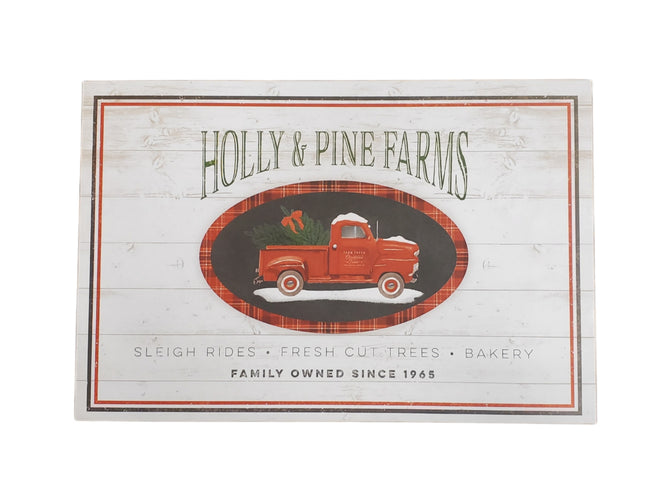 Holly & Pine Christmas Decorative Box 14.5x9.75x4"