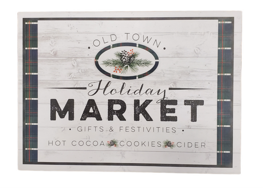 ASHLAND CHRISTMAS DECORATIVE BOX CARD BOARD OLD TOWN MARKET 12.5 X 9 X 3in