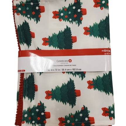 Christmas Tree Table Runner 12"x72" - Holiday Decor
