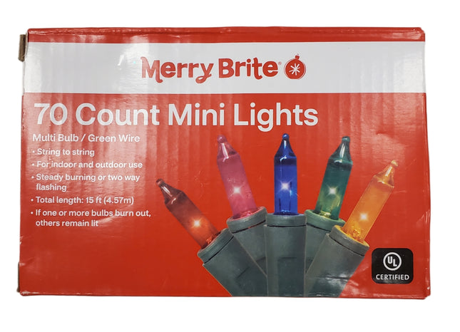 70 Multicolor Mini Christmas Lights 14ft Indoor/Outdoor