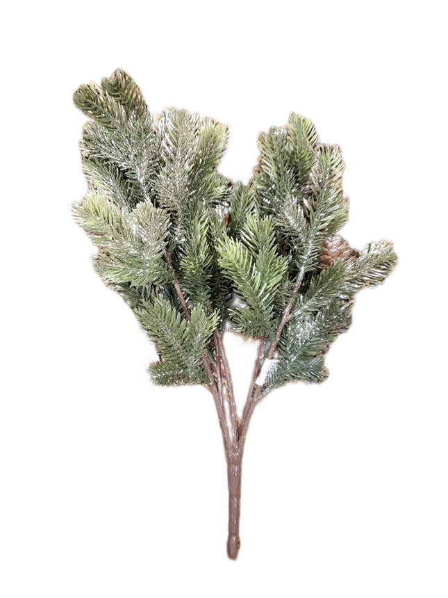 Christmas Pinecone & Glitter Decorative Spray 16"