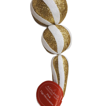 12" Ashland Gold & White Christmas Craft Pick
